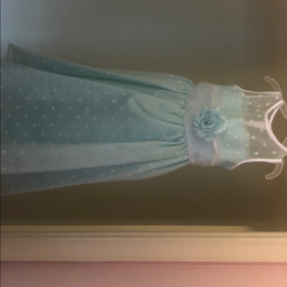 Girls mint polka dot Easter dress